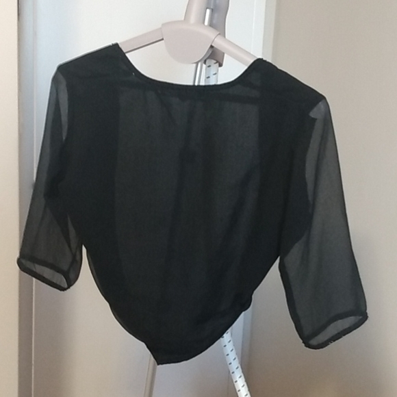 Bolero- Over Dress or Tank Top. Beaded collar and cuffs - Picture 3 of 4